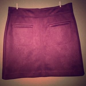 Loft Suede A-line mini skirt